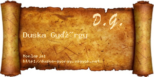 Duska György névjegykártya