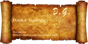 Duska György névjegykártya