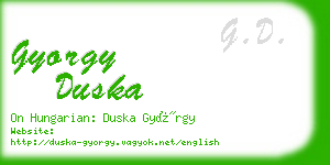 gyorgy duska business card